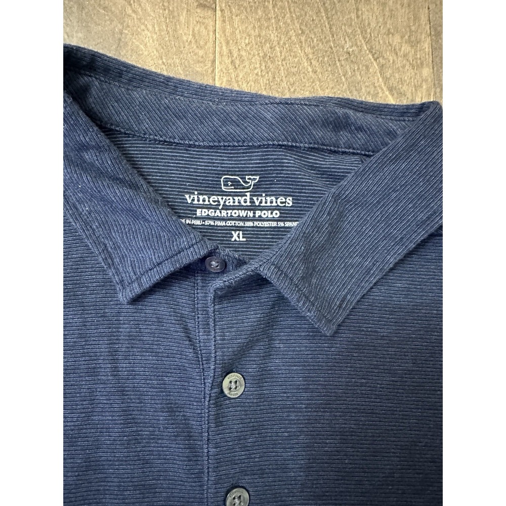 Vineyard Vines Men's X LARGE Performance Polo Shirt Blue Striped‎ XL Golf - Picture 2 of 7